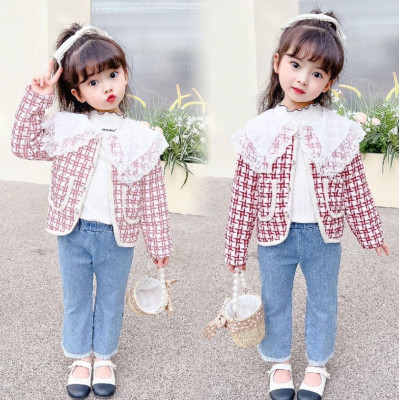 setelan square furing collar (132005) - setelan anak perempuan (ONLY 1PCS)